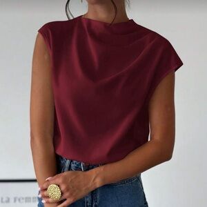 SHEIN Burgundy Sleeveless Blouse